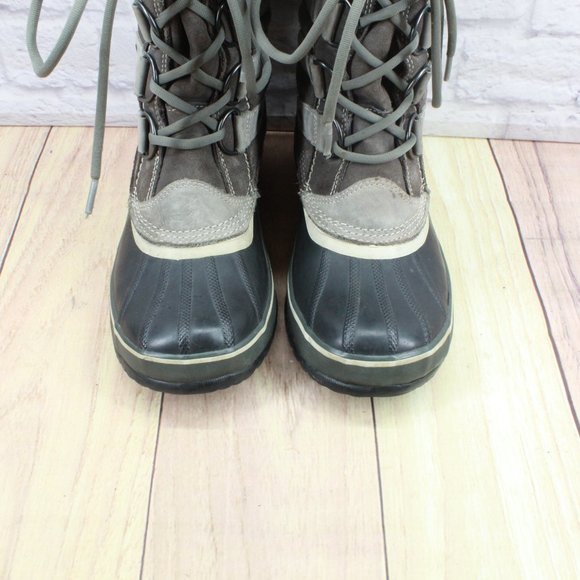 Sorel Joan of Artic Gray Suede Fur Trim Waterproof Winter Boots Size 9 - Picture 5 of 12